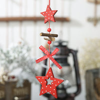 HKM-793427 Creative Red Polka Dot Wooden Christmas Ornaments - Star, Heart, Angel, Tree, Snowflake