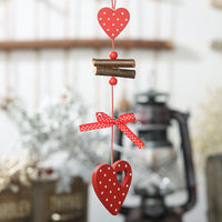 HKM-793427 Creative Red Polka Dot Wooden Christmas Ornaments - Star, Heart, Angel, Tree, Snowflake