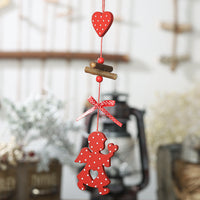 HKM-793427 Creative Red Polka Dot Wooden Christmas Ornaments - Star, Heart, Angel, Tree, Snowflake