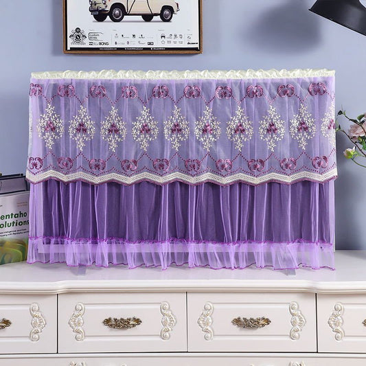 HKM-793683 Lace Television Cover for Dust Protection - Available in Multiple Sizes and Colors