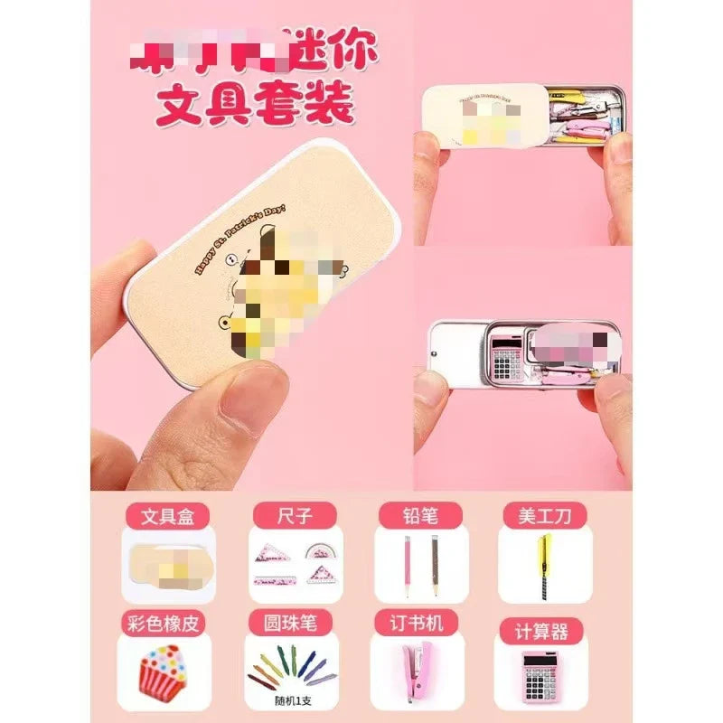 HKM-793811 Miniature Simulation Pencil Case for Dollhouse Decoration - Educational Mini Toy Set