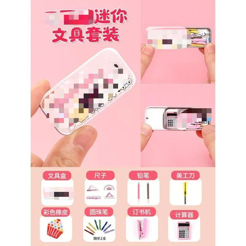 HKM-793811 Miniature Simulation Pencil Case for Dollhouse Decoration - Educational Mini Toy Set
