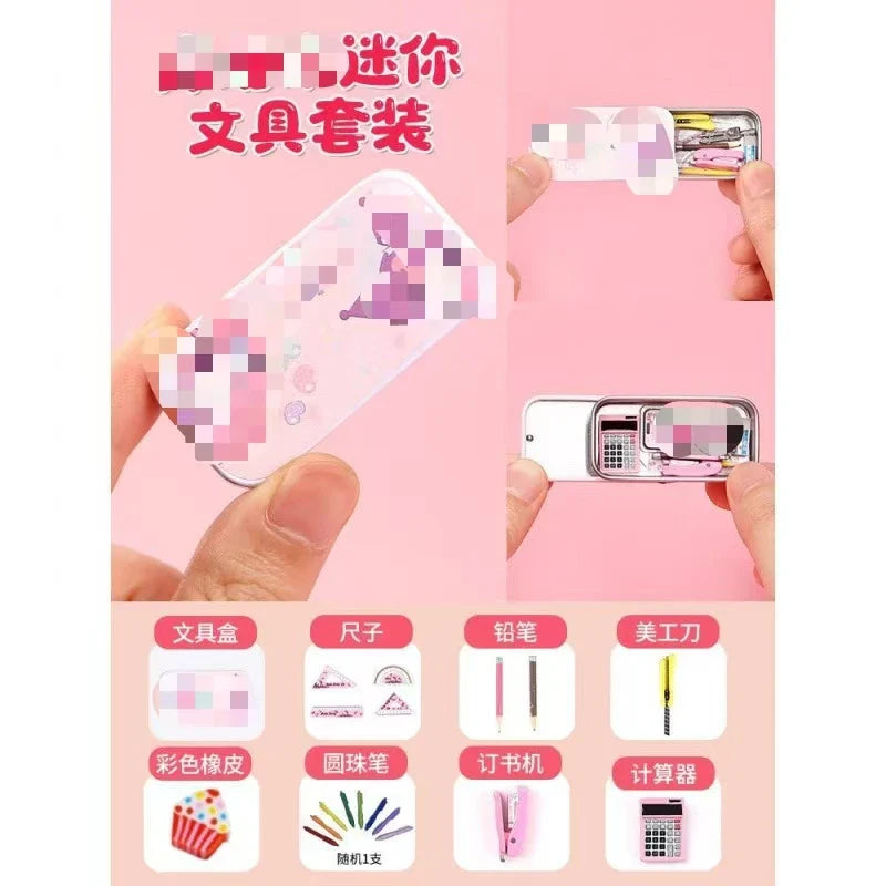 HKM-793811 Miniature Simulation Pencil Case for Dollhouse Decoration - Educational Mini Toy Set
