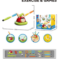 HKM-793939 3 in 1 Educational Insect Jump Rope, Rocket Launcher & Ring Toss Game for Outdoor Fun