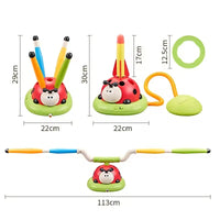 HKM-793939 3 in 1 Educational Insect Jump Rope, Rocket Launcher & Ring Toss Game for Outdoor Fun