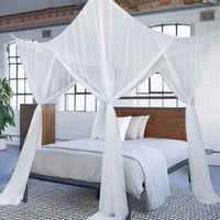 HKM-793939 Universal Palace Mosquito Net for Single & Double Beds - Four Openings, Dark Green, Easy Installation