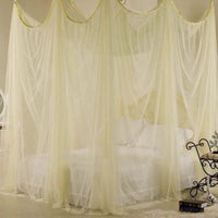 HKM-793939 Universal Palace Mosquito Net for Single & Double Beds - Four Openings, Dark Green, Easy Installation