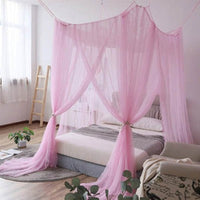 HKM-793939 Universal Palace Mosquito Net for Single & Double Beds - Four Openings, Dark Green, Easy Installation
