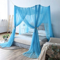 HKM-793939 Universal Palace Mosquito Net for Single & Double Beds - Four Openings, Dark Green, Easy Installation