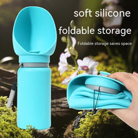 HKM-794003 Portable Silicone Dog and Cat Water Bottle - Foldable 550ml Travel Dispenser Cup