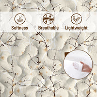 HKM-794131 Minimalist Tree Branch Patterned Quilt Set with 2 Pillow Shams in Multiple Sizes for All Season Use