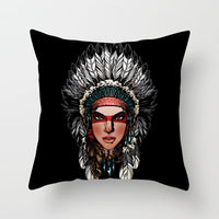 HKM-794195 Peach Skin National Style Cushion Cover - 44x44cm, Decorative Pillowcase