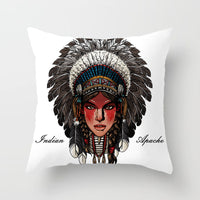 HKM-794195 Peach Skin National Style Cushion Cover - 44x44cm, Decorative Pillowcase