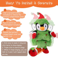 HKM-794259 Dancing Plush Toy - Singing and Mimicking Interactive Penguin, Snowman, or Elk for Kids - Perfect Christmas Gift