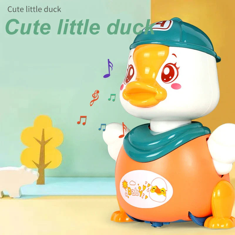 HKM-794387 Colorful Electric 360° Rotating Dance Duck Toy with Music and Lights for Kids 2-4 Years