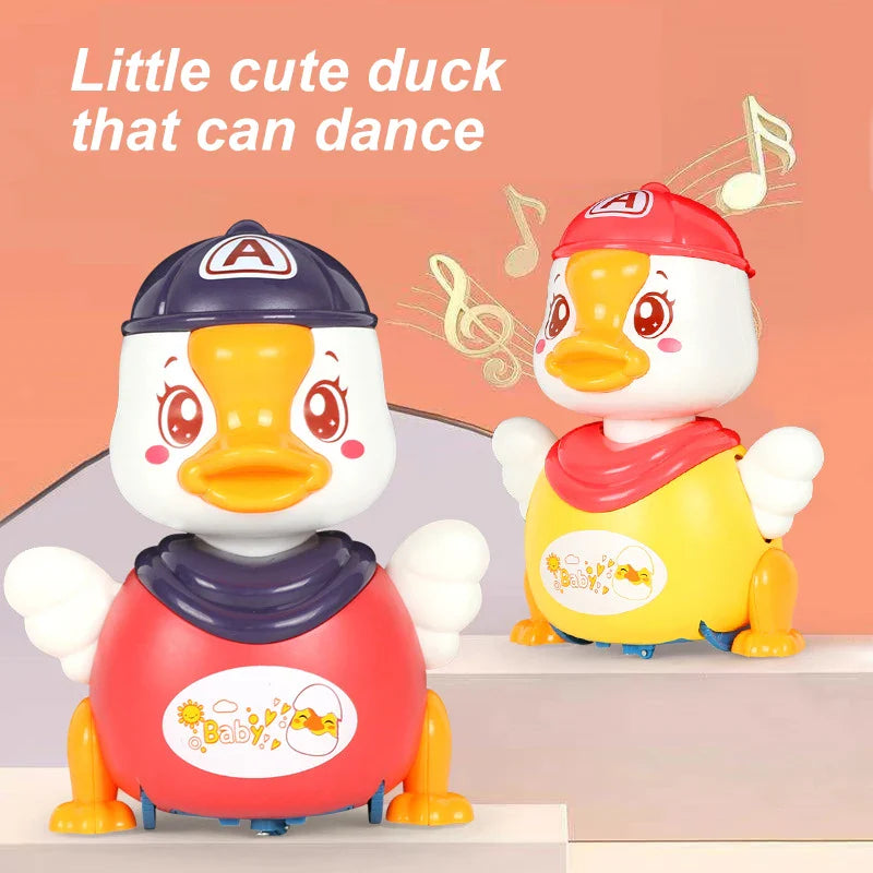 HKM-794387 Colorful Electric 360° Rotating Dance Duck Toy with Music and Lights for Kids 2-4 Years
