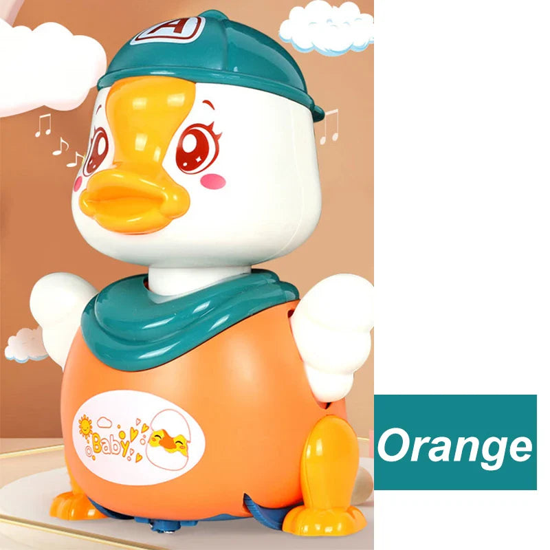 HKM-794387 Colorful Electric 360° Rotating Dance Duck Toy with Music and Lights for Kids 2-4 Years