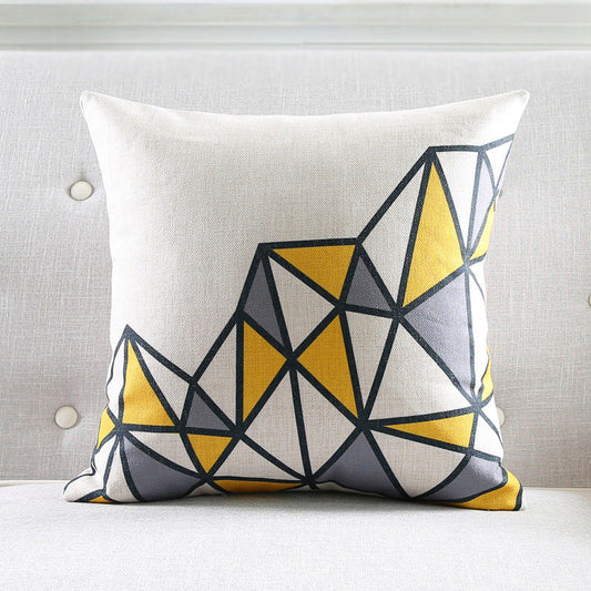 HKM-794515 Cotton Linen Lumbar Support Throw Pillow for Home and Car Decor