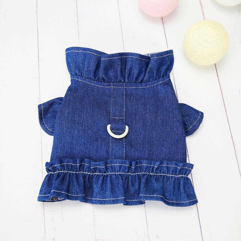 HKM-794579 Casual Cotton Dog Vest - Denim Chest and Back in Dark Blue and Light Blue, Sizes S to XXL