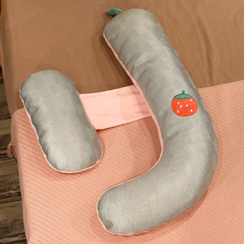 HKM-794579 Curved Ice Silk Rattan Pillow Set for Pregnant Women - Plush Cartoon Design 130cm