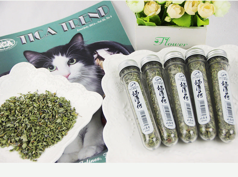 HKM-794579 Natural Catnip Leaves for Cats - Mint Flavor, 45ml, Stress Relief, Hand-Picked, Versatile Usage