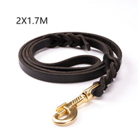 HKM-794835 The first layer of leather dog leashes in the large dog chain demu training rope horse dog Golden Retriever dog rope