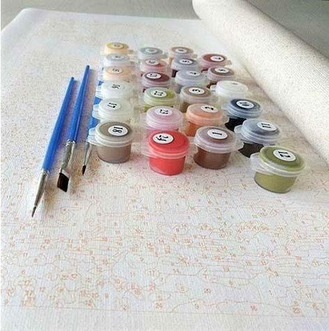 KTX-794963 Beach Paradise Painting by Numbers Kit - 40x50cm and 60x75cm, Linen Material