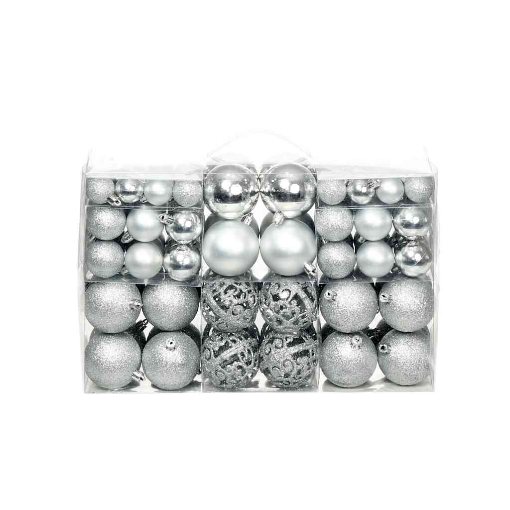 HKM-795091 100-Piece Shatterproof Christmas Bauble Set in Gold, Blue, Pink, Red, and More - 3, 4, 6 cm Decor Balls