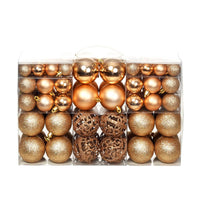 HKM-795091 100-Piece Shatterproof Christmas Bauble Set in Gold, Blue, Pink, Red, and More - 3, 4, 6 cm Decor Balls