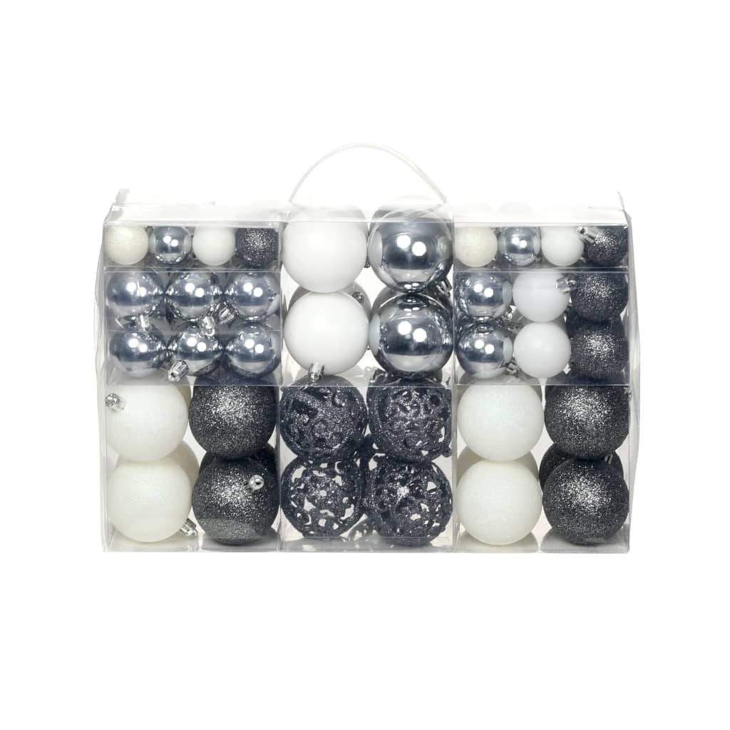 HKM-795091 100-Piece Shatterproof Christmas Bauble Set in Gold, Blue, Pink, Red, and More - 3, 4, 6 cm Decor Balls
