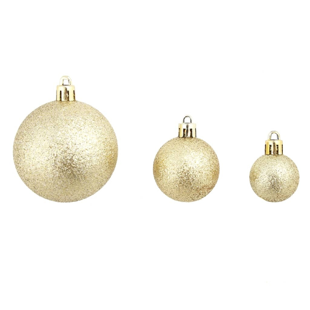 HKM-795091 100-Piece Shatterproof Christmas Bauble Set in Gold, Blue, Pink, Red, and More - 3, 4, 6 cm Decor Balls