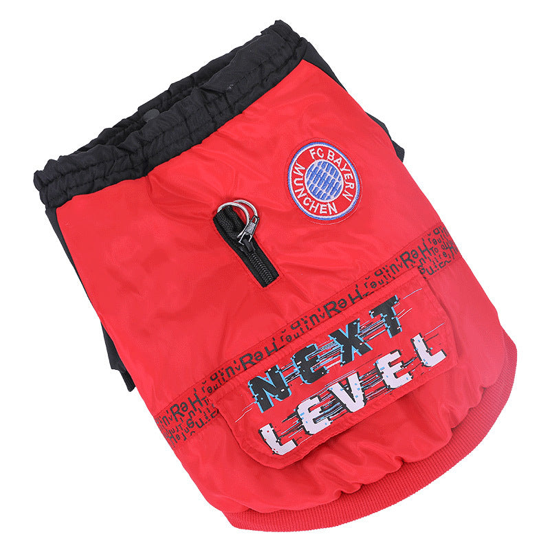 HKM-795091 Cozy Red Leisure Clothes for Small Puppies - Perfect for Autumn & Winter