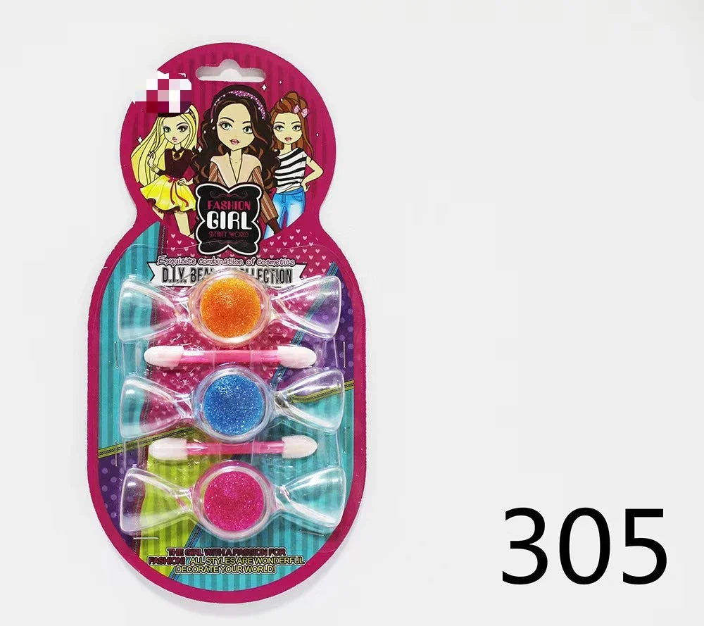 Kids Pretend Play Cosmetic Makeup Set with Lipstick and Nail Polish for Ages 2-14