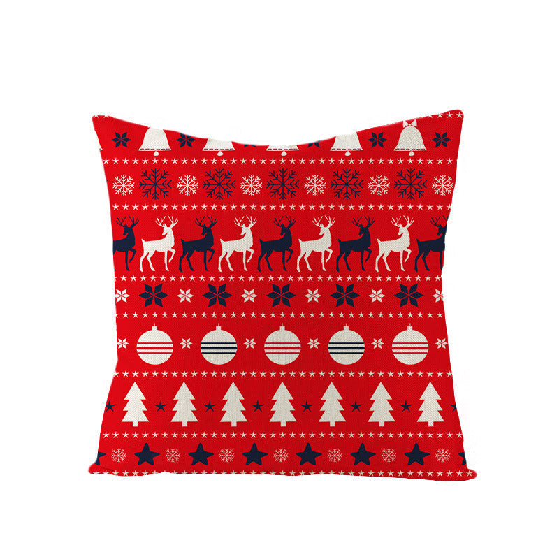 HKM-795731 Nordic Style Green Series Linen Christmas Pillow Cover, 45x45cm, Various Patterns
