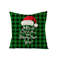 HKM-795731 Nordic Style Green Series Linen Christmas Pillow Cover, 45x45cm, Various Patterns