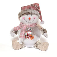 HKM-795859 Santa Claus Plush Toy with LED Lighting and Snow Scene Decoration for Holiday Festivities