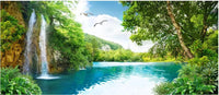 HKM-795987 3D Customizable Landscape Wallpaper for Living Room - Waterfall Scenery Background