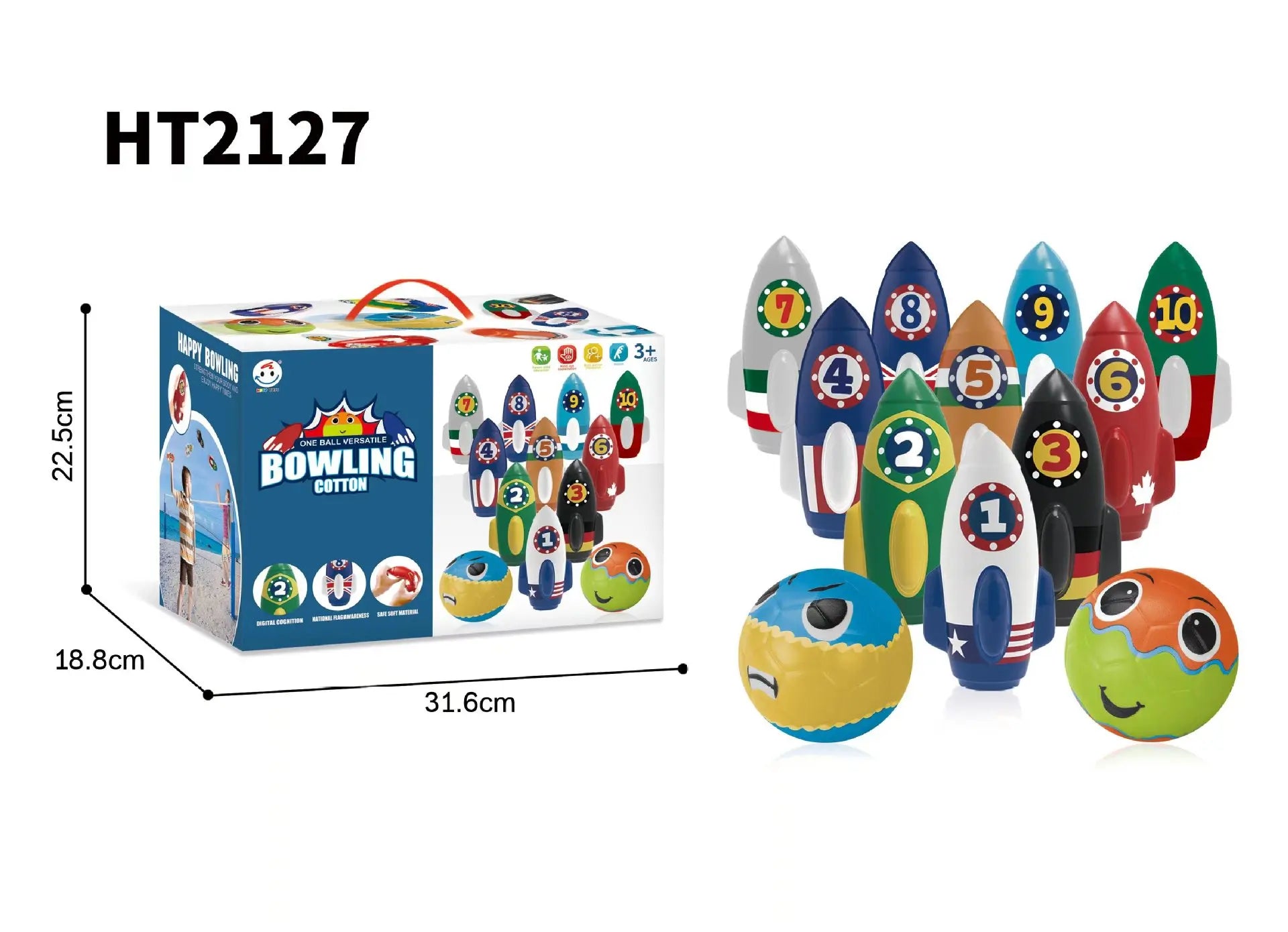 HKM-796115 Children's Bowling Toy Set for Indoor and Outdoor Fun – Eco-Friendly Material, Suitable for Ages 2 and Up