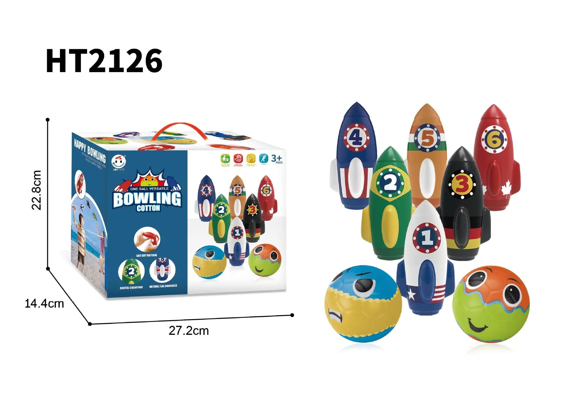 HKM-796115 Children's Bowling Toy Set for Indoor and Outdoor Fun – Eco-Friendly Material, Suitable for Ages 2 and Up