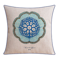 HKM-796243 Classical Seaweed Starfish Thick Cotton Linen Pillow Cover - Multiple Sizes Available