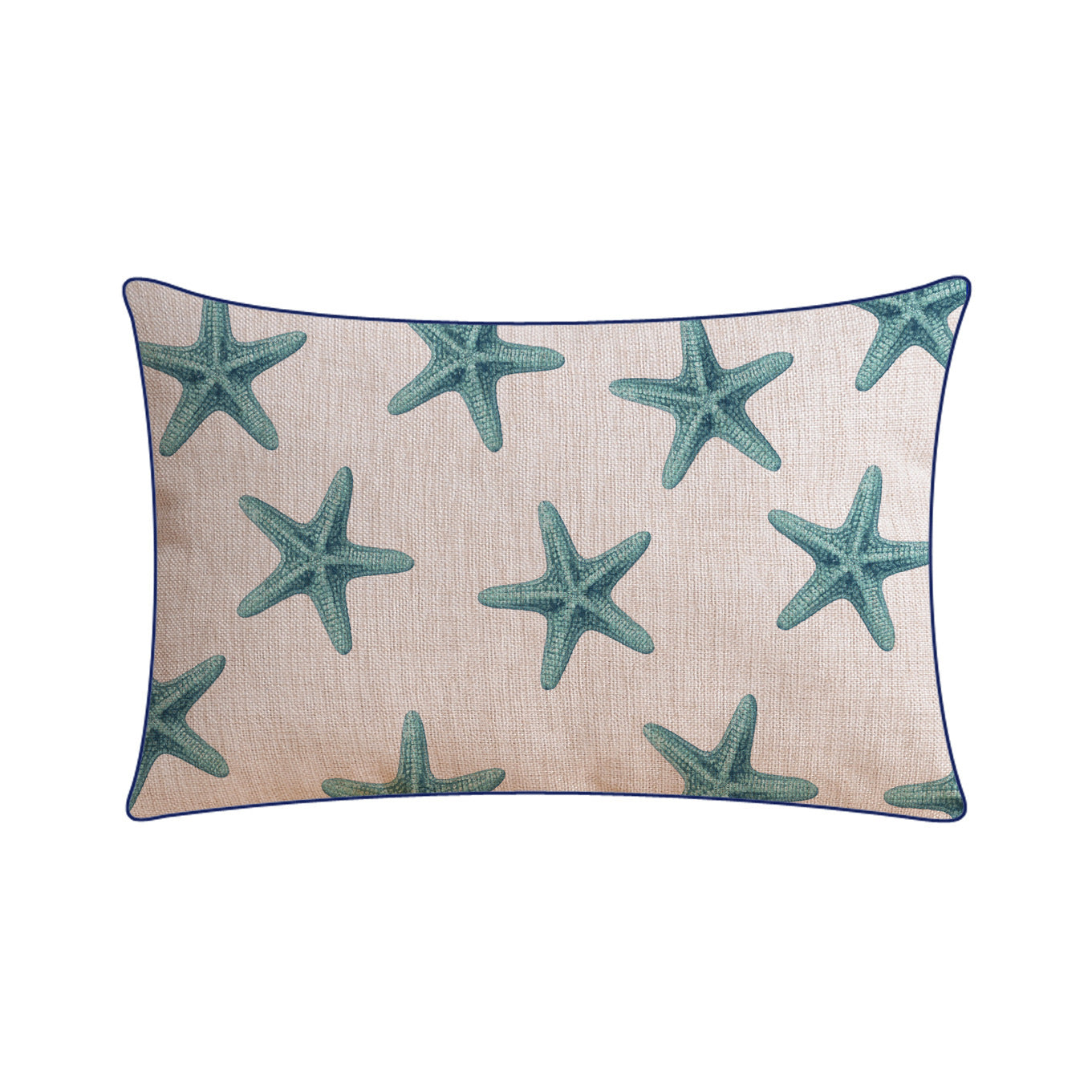 HKM-796243 Classical Seaweed Starfish Thick Cotton Linen Pillow Cover - Multiple Sizes Available