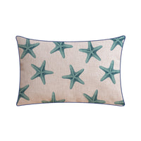HKM-796243 Classical Seaweed Starfish Thick Cotton Linen Pillow Cover - Multiple Sizes Available