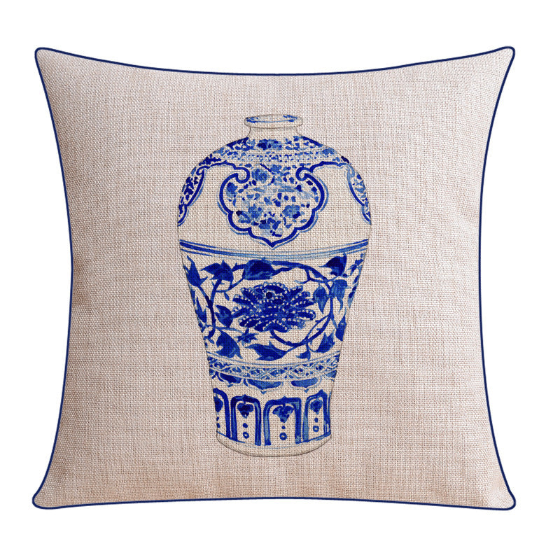 HKM-796243 Classical Seaweed Starfish Thick Cotton Linen Pillow Cover - Multiple Sizes Available