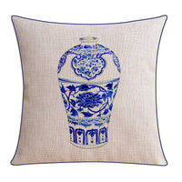 HKM-796243 Classical Seaweed Starfish Thick Cotton Linen Pillow Cover - Multiple Sizes Available
