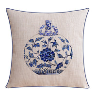HKM-796243 Classical Seaweed Starfish Thick Cotton Linen Pillow Cover - Multiple Sizes Available