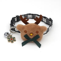 HKM-796307 Plaid Cartoon Dog Bow Collar for Christmas and All Seasons