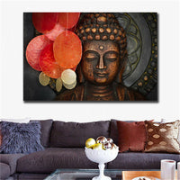 HKM-796435 Buddha Still Life Inkjet Canvas Art for Living Room and Bedroom Decor, Modern Simple Design 40X60CM, 50X70CM, 60X80CM