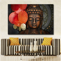 HKM-796435 Buddha Still Life Inkjet Canvas Art for Living Room and Bedroom Decor, Modern Simple Design 40X60CM, 50X70CM, 60X80CM