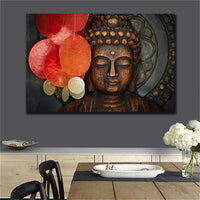 HKM-796435 Buddha Still Life Inkjet Canvas Art for Living Room and Bedroom Decor, Modern Simple Design 40X60CM, 50X70CM, 60X80CM