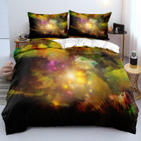 HKM-796435 Cartoon Anime Digital Printed Three-Piece Bedding Set in Yellow